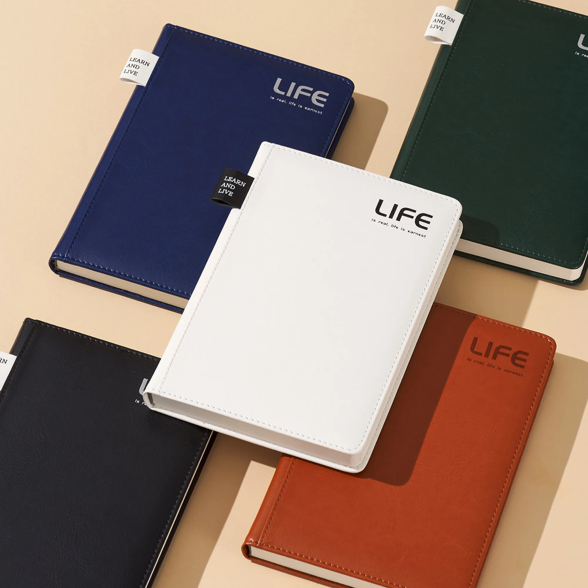 A5 Hardcover PU Leather Notebook with Lined 100g Paper