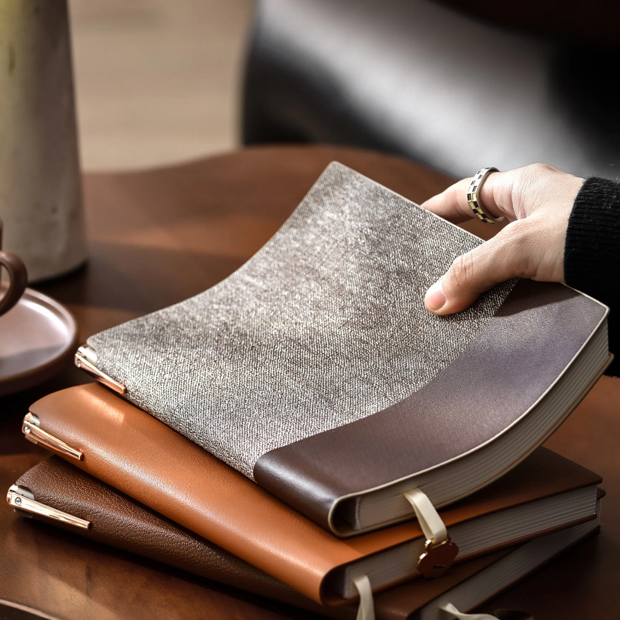A5 Ruled Notebook with PU Softcover, Thread-Bound, 100 gsm Acid-Free Paper