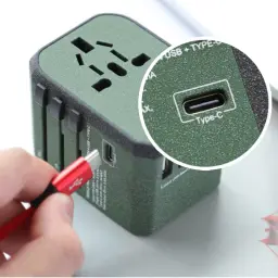 Universal Travel Adapter with USB and Type-C Ports thumbnail 2