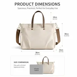 Nylon Laptop Tote Bag with Multiple Carrying Options thumbnail 6