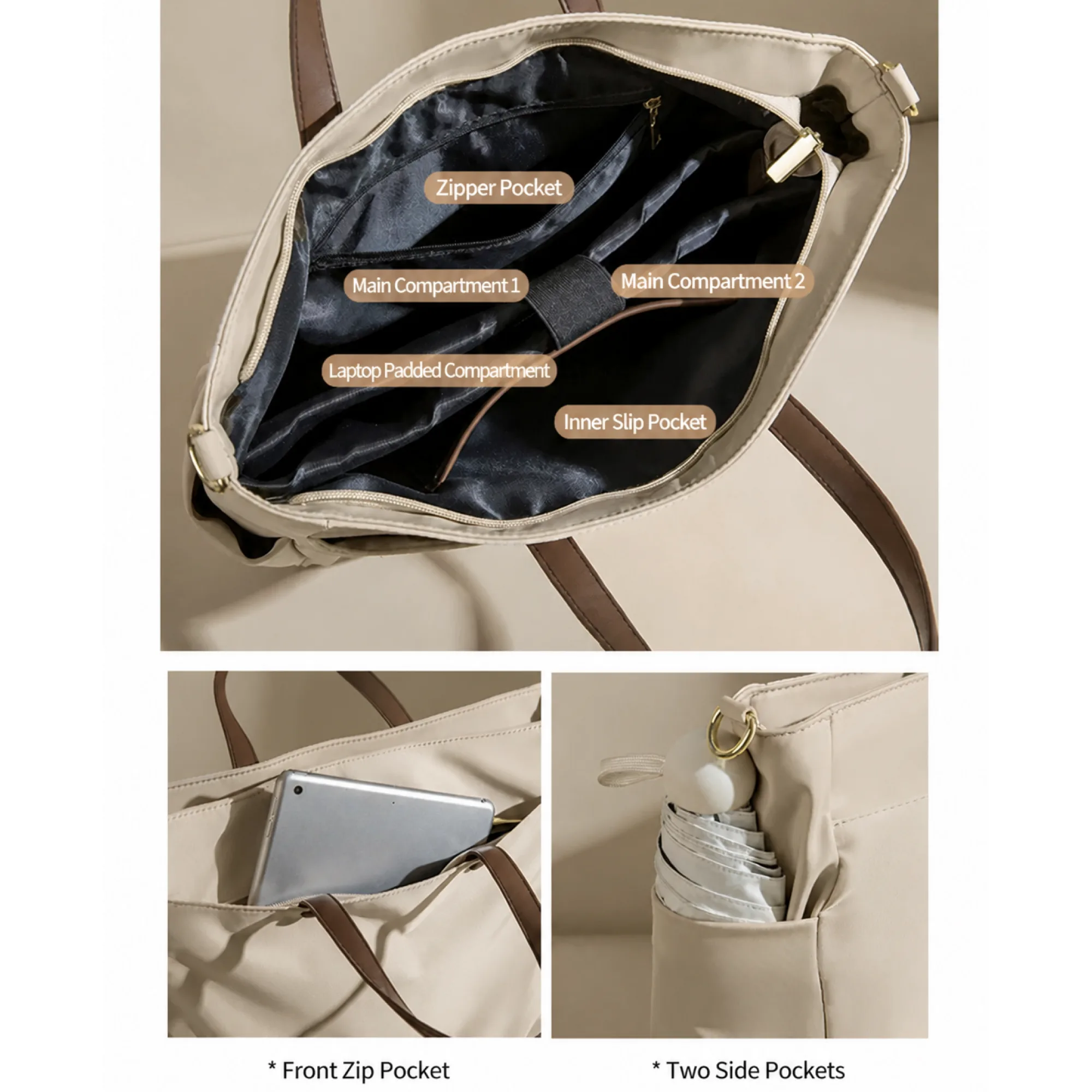 Nylon Laptop Tote Bag with Multiple Carrying Options thumbnail 4