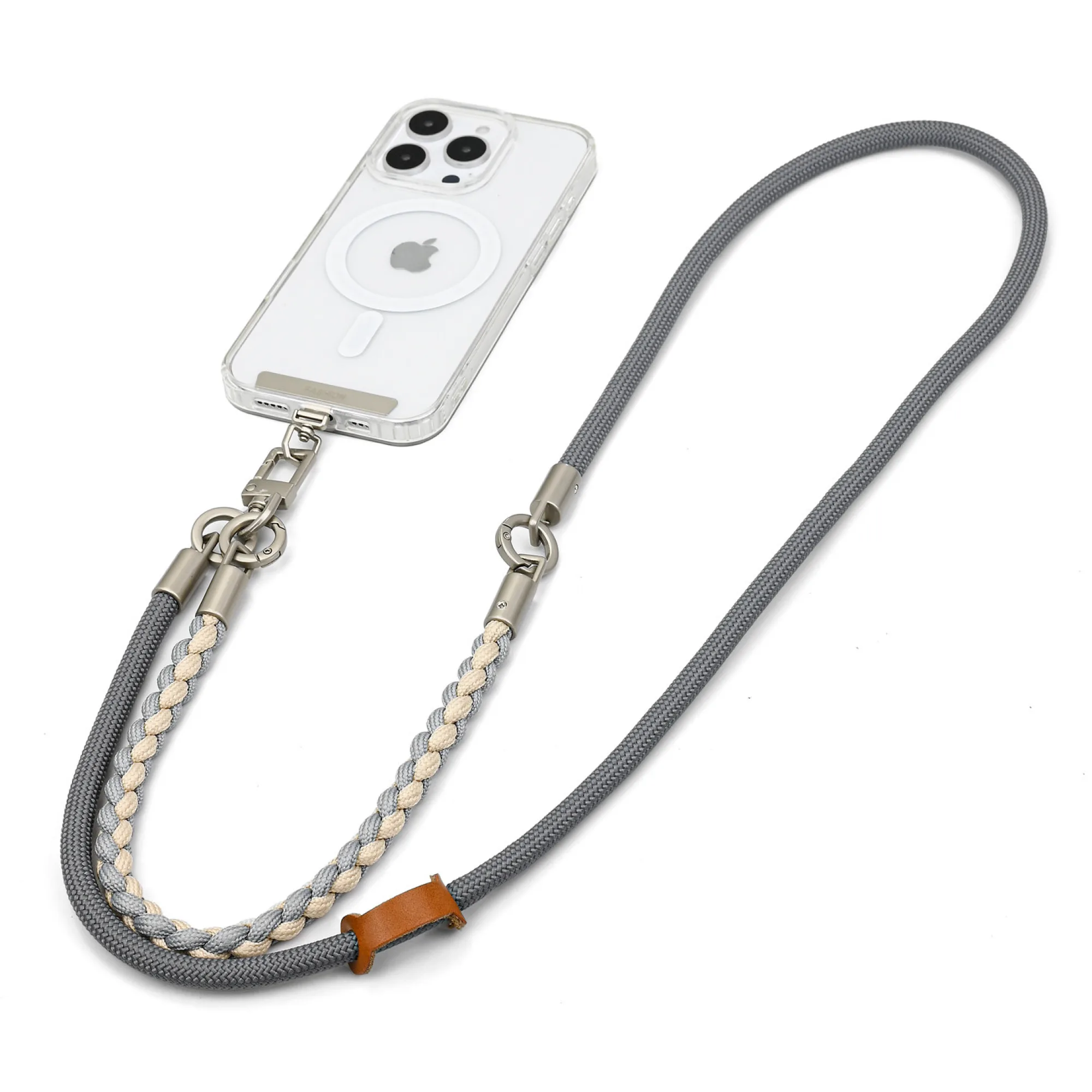 Three-in-One Nylon Braided Phone Lanyard Strap
