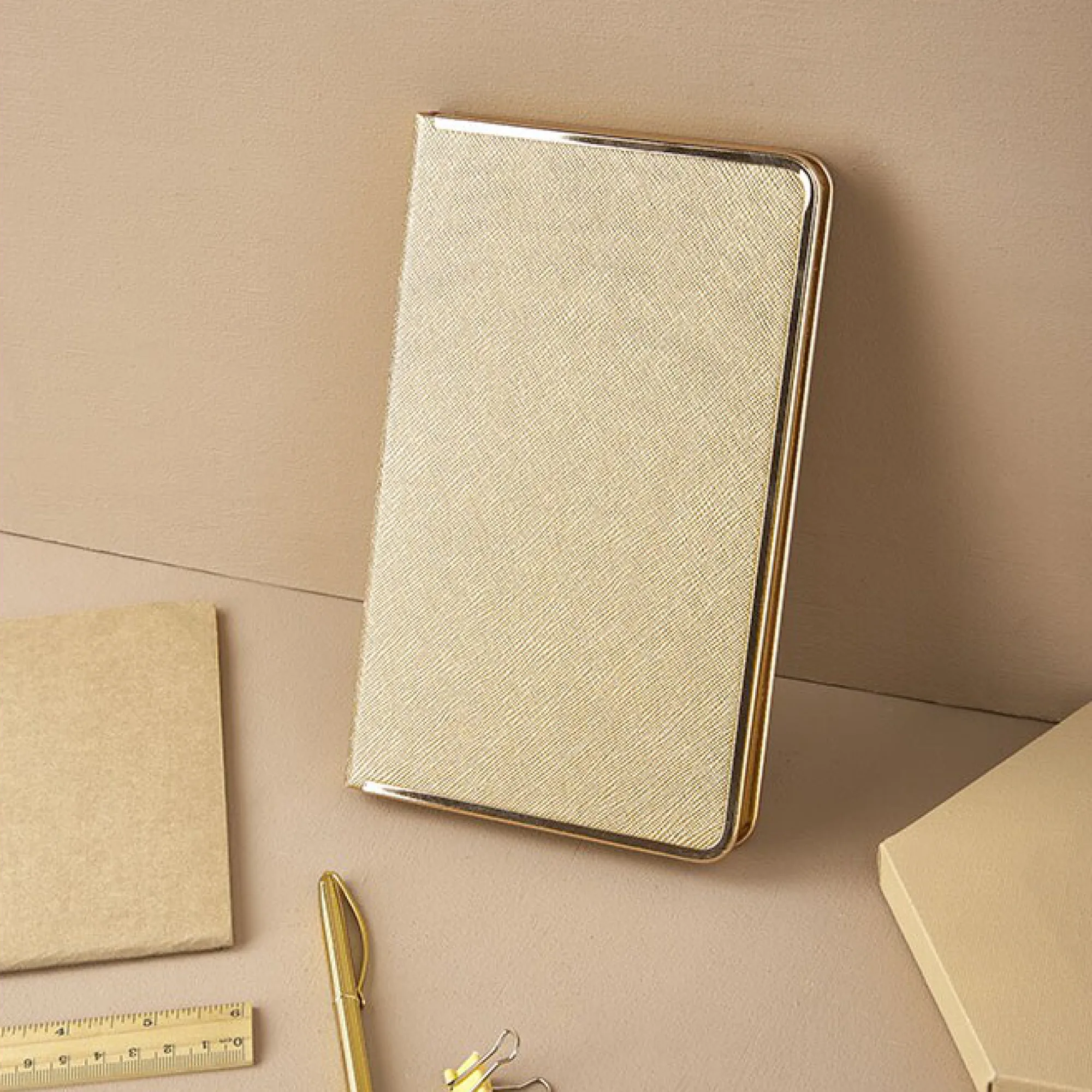 PU Hardcover B5 Ruled Notebook with Metal Corners thumbnail 2