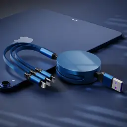 Retractable 3-in-1 USB-C Charging Cable with Lightning, Micro USB, and Type-C Outputs, 1.2m, 100W/120W thumbnail 10