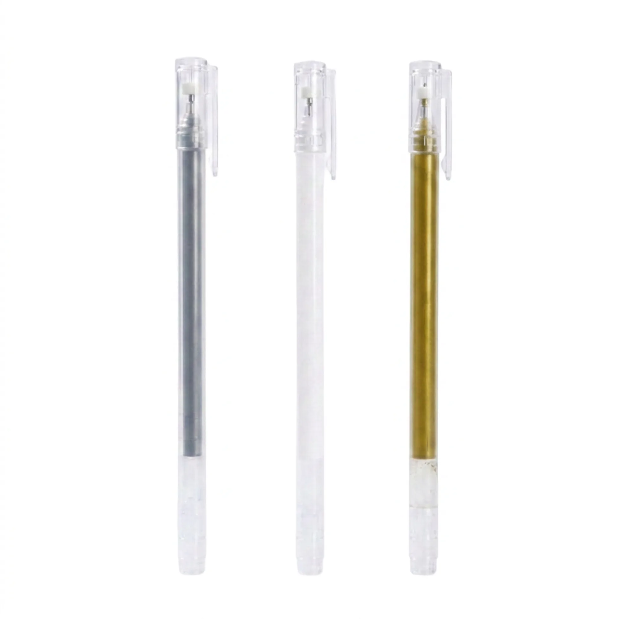 Metallic Gel Ink Pens 0.5mm Oil-Based Ink Plastic Barrel