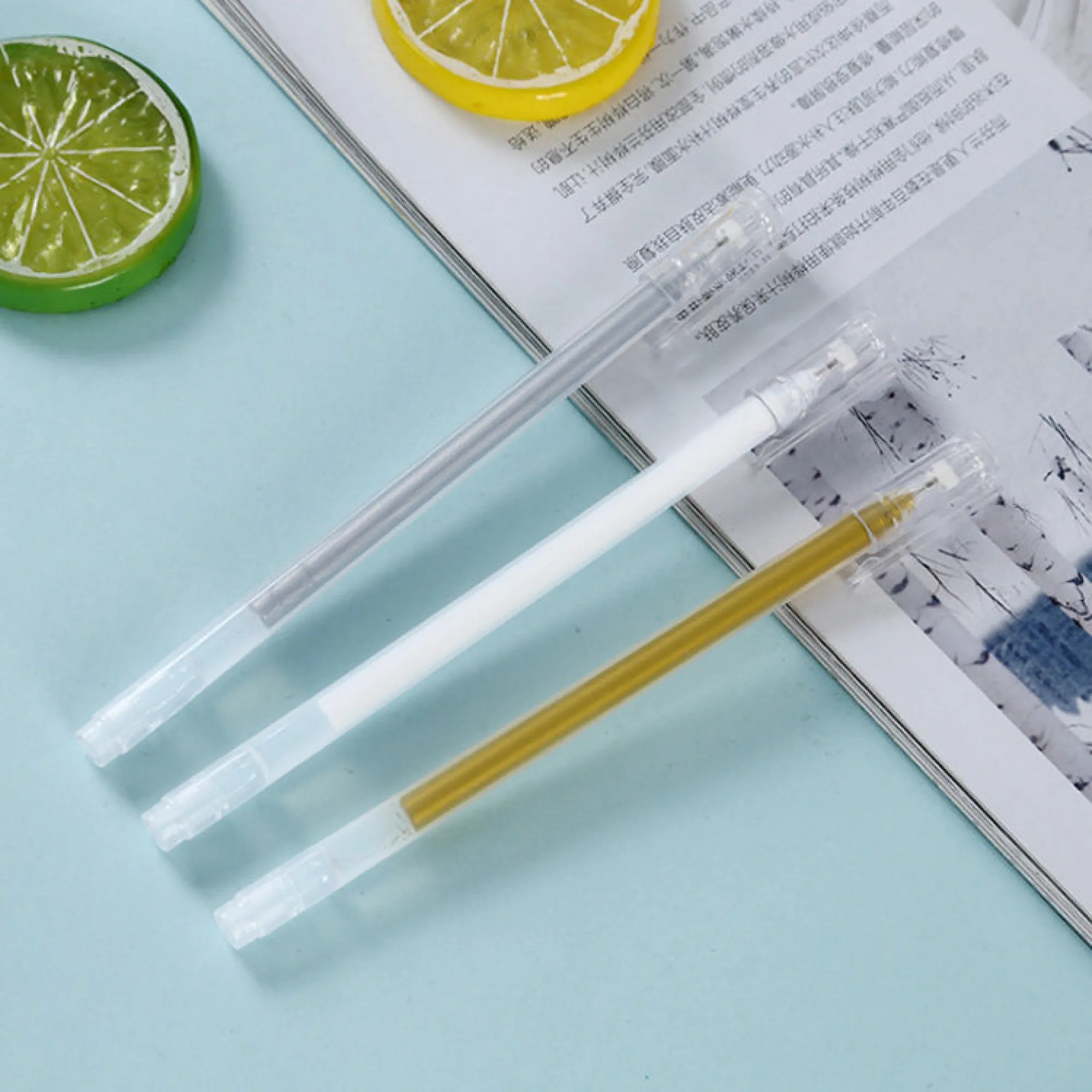 Metallic Gel Ink Pens 0.5mm Oil-Based Ink Plastic Barrel