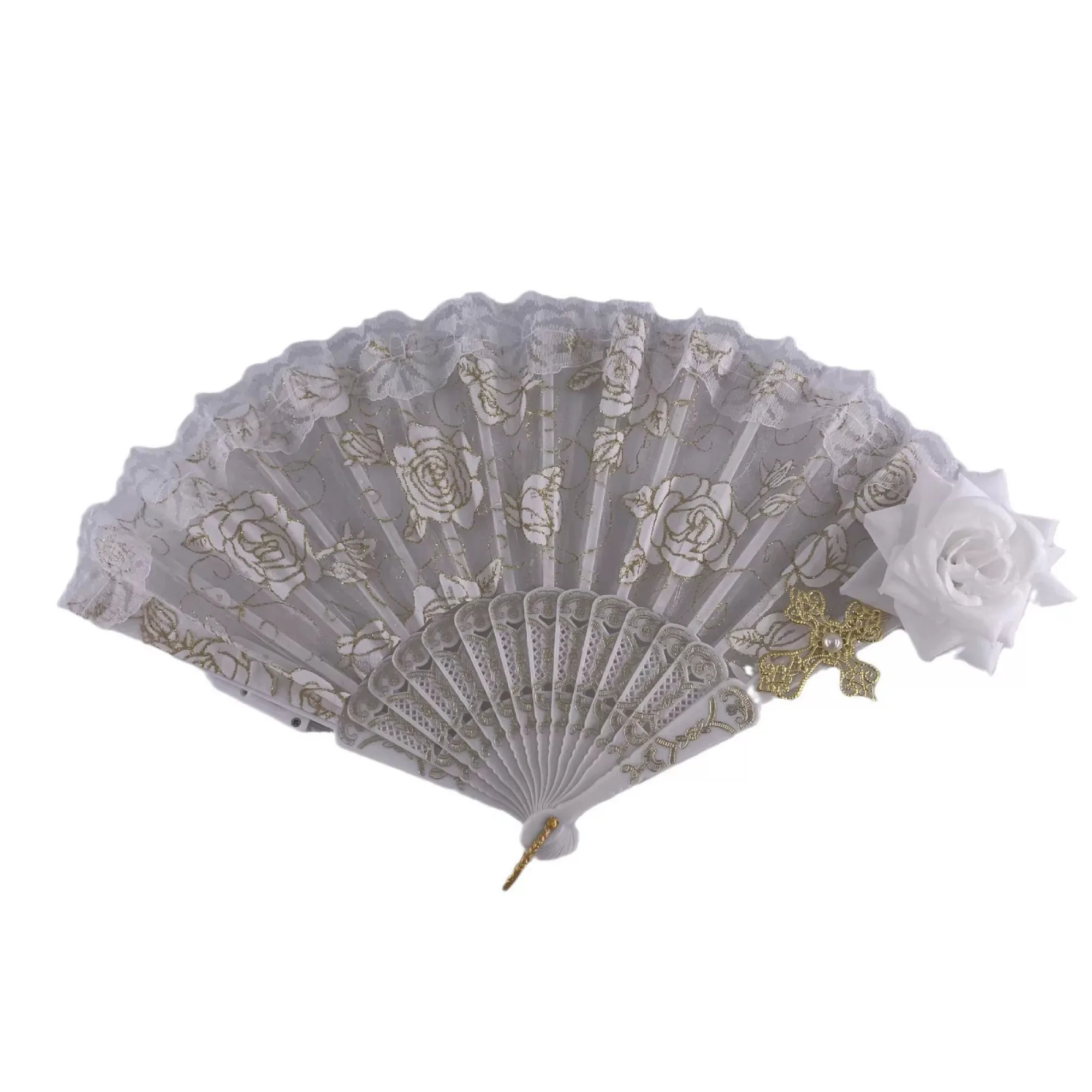 LED Lace Rose Folding Fan thumbnail 9