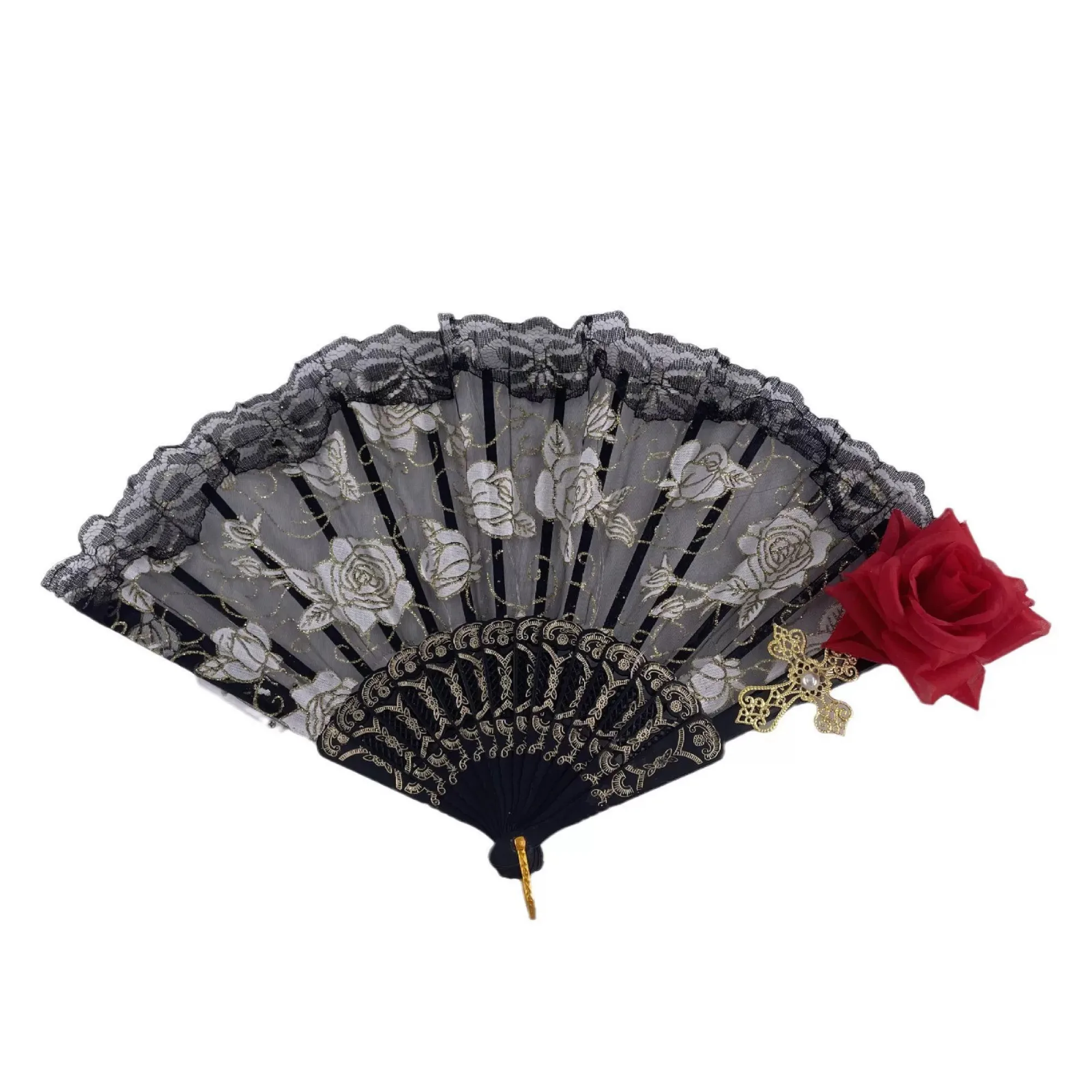 LED Lace Rose Folding Fan thumbnail 7