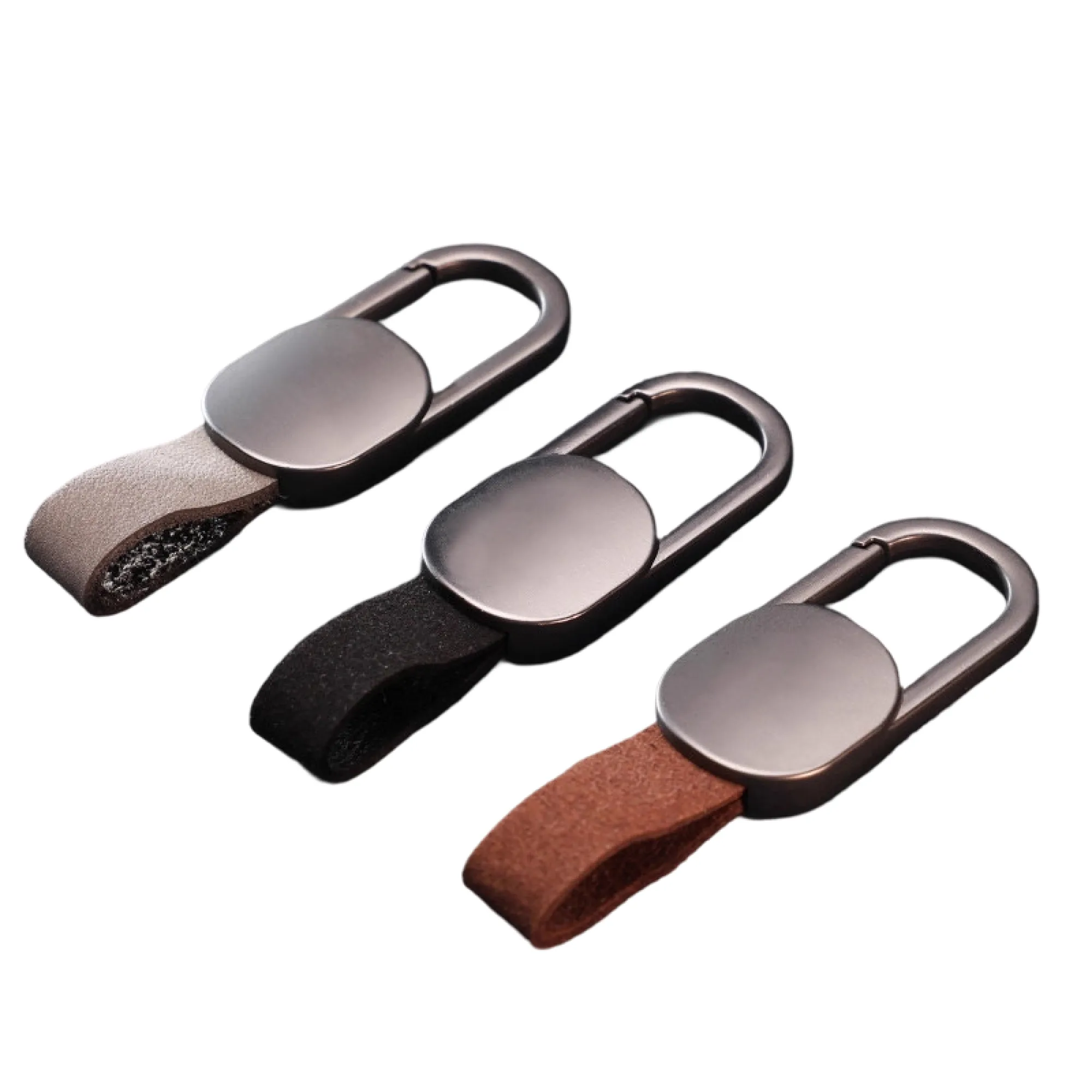 Suede and Zinc Alloy Car Keychain Pendant — View 1