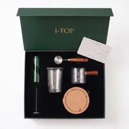 Coffee Gift Set with Electric Milk Frother and Glass Tumbler thumbnail 2