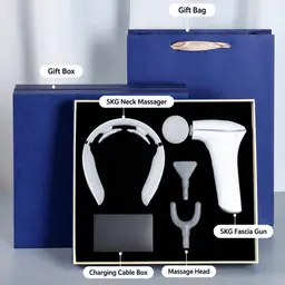 White Neck Massager and Handheld Fascia Gun Set thumbnail 2