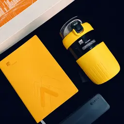 Yellow A5 Notebook, Pen and 480 ml Tumbler Gift Set thumbnail 2