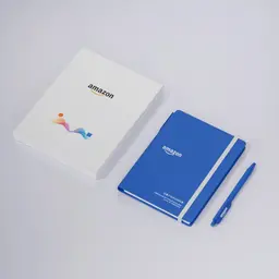 Blue Notebook and Pen Gift Set in Rigid White Box thumbnail 4