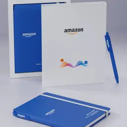 Blue Notebook and Pen Gift Set in Rigid White Box thumbnail 3