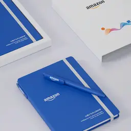 Blue Notebook and Pen Gift Set in Rigid White Box thumbnail 2