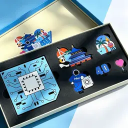 Circuit Board Motif Badge Gift Set in Blue Rigid Box thumbnail 3