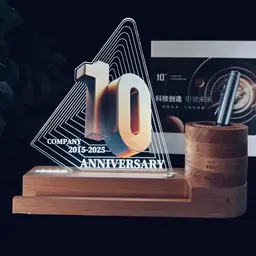 Wooden Desk Organizer Gift Set with Rotating Calendar and Pen thumbnail 1