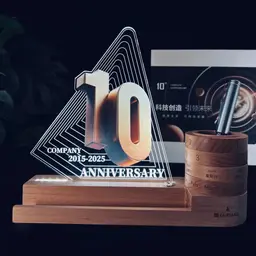 Wooden Desk Organizer Gift Set with Rotating Calendar and Pen thumbnail 3