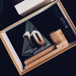 Wooden Desk Organizer Gift Set with Rotating Calendar and Pen thumbnail 5