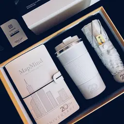 White Notebook, Tumbler and Compact Umbrella Gift Set thumbnail 1