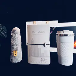 White Notebook, Tumbler and Compact Umbrella Gift Set thumbnail 3