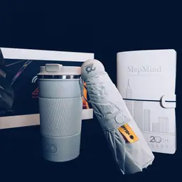 White Notebook, Tumbler and Compact Umbrella Gift Set thumbnail 5