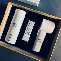 Beige Thermos, Handheld Fan and Charging Cable Gift Set thumbnail 6