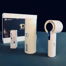 Beige Thermos, Handheld Fan and Charging Cable Gift Set thumbnail 5