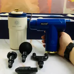 Blue Massage Gun and Beige Tumbler Gift Set thumbnail 4