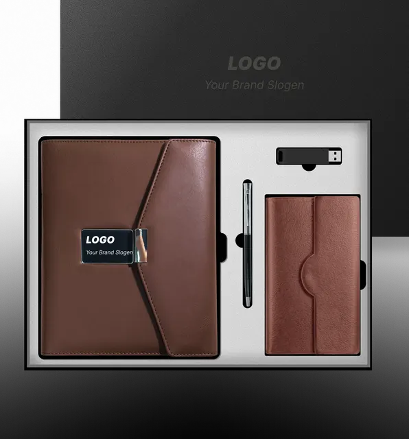 Modern Executive Power Bank Diary Set with Custom Presentation Box