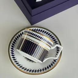 Ceramic Tea Set with Two Cups and Saucers in Purple Gift Box thumbnail 5