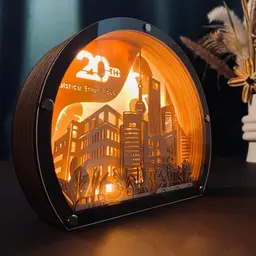 Multi-Layer Wooden Cityscape Night Light Gift Set thumbnail 2