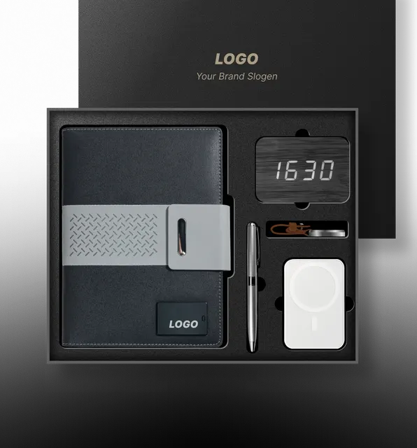 Modern Corporate Tech Set Charging Notebook in Custom Box