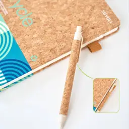 Cork Notebook, Cork Pen, and Gray Felt Laptop Sleeve Gift Set thumbnail 3