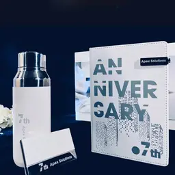 White Notebook, Card Holder and Thermos Gift Set thumbnail 5