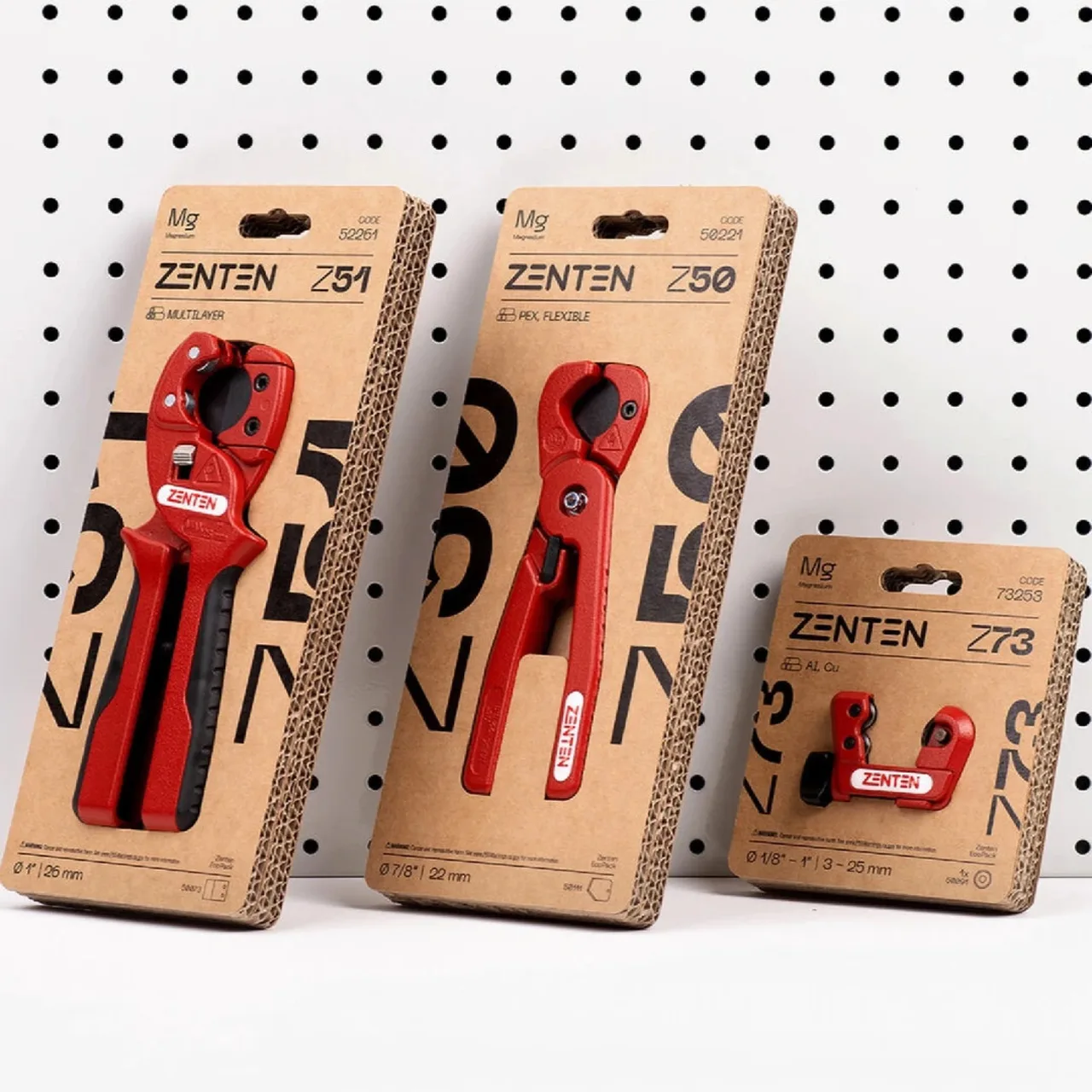 Red Metal Tool Set with Ergonomic Grips on Cardboard Backing