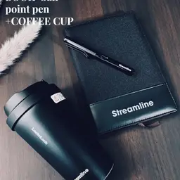 Black Tumbler, Pen and A5 Notebook Gift Set in Beige Rigid Box thumbnail 4