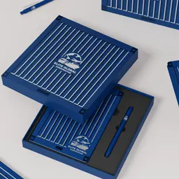 Blue Notebook and Pen Gift Set with Rigid Box and Bag thumbnail 3