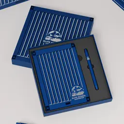 Blue Notebook and Pen Gift Set with Rigid Box and Bag thumbnail 2