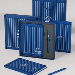 Blue Notebook and Pen Gift Set with Rigid Box and Bag thumbnail 1
