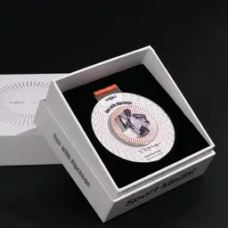 Silver Sport Medal with Orange Silicone Strap in White Rigid Gift Box thumbnail 6