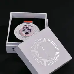 Silver Sport Medal with Orange Silicone Strap in White Rigid Gift Box thumbnail 2