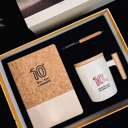 Cork Notebook, Cork Pen and White Ceramic Mug Gift Set thumbnail 1
