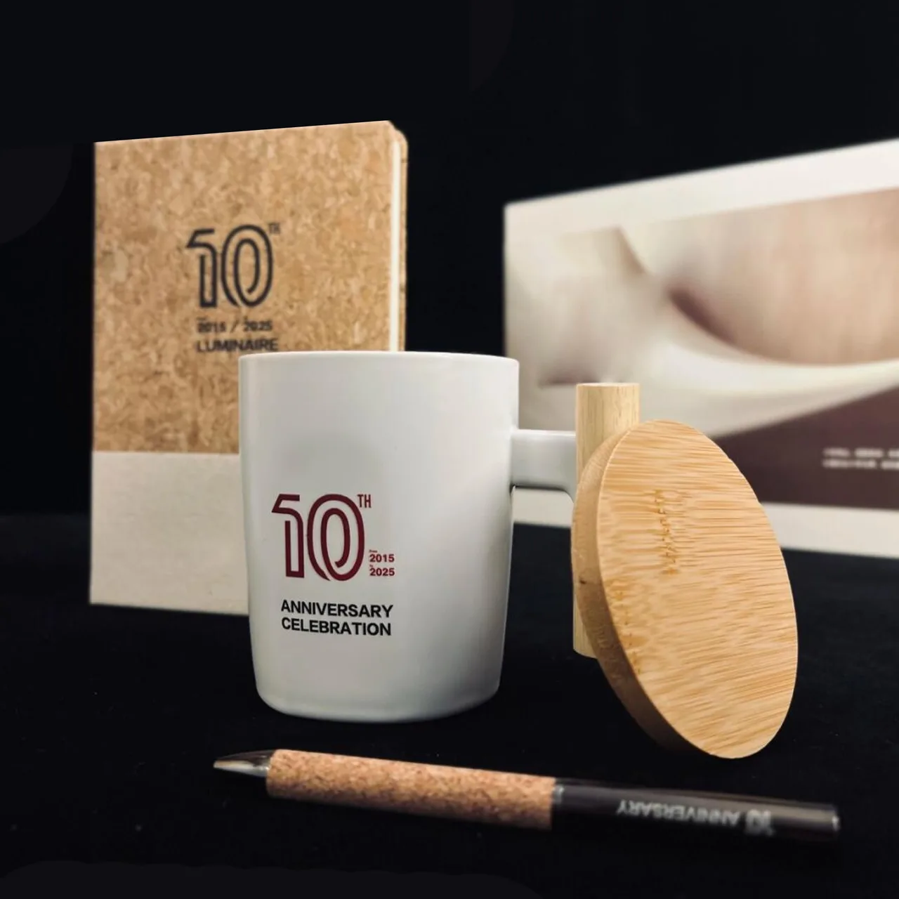 Cork Notebook, Cork Pen and White Ceramic Mug Gift Set — alternate view 2