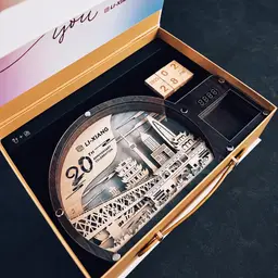 Illuminated Wooden Desk Organizer with Clock, Calendar and Pen thumbnail 6