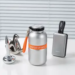 Silver Water Bottle, Power Bank, and Pen Gift Set with Rocking Horse thumbnail 4