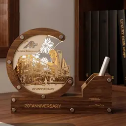 Wooden Desk Organizer Gift Set with Night Light and Pen thumbnail 3