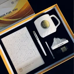 White Notebook, Pen and Ceramic Mug Gift Set in Rigid Box thumbnail 6