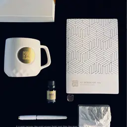 White Notebook, Pen and Ceramic Mug Gift Set in Rigid Box thumbnail 3