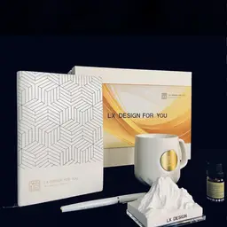 White Notebook, Pen and Ceramic Mug Gift Set in Rigid Box thumbnail 5